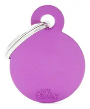 My Family Basic Circle Pet Tag Collar Accessory Purple - 2 Sizes