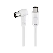 Goobay Angled Antenna Cable (<70 dB) (M/F) 1.5M for TVs/Radios/Receivers - White