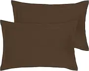 ROYALE LINENS Pillow Shams 2 Pack Euro Size 26x26 Inch - Brushed 1800 Microfiber - Bed Pillow Shams, Wrinkle Resistant Super Soft and Cozy - Back Overlap Closure - Oxford Pillowcase (Euro, Chocolate)