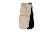 Home Selby Cotton Double Oven Mitt Glove 17 x 82 cm Sandstone & Black