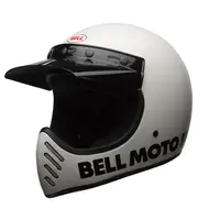 在飛比找蝦皮商城優惠-BELL MOTO3 素色 經典白 全罩 山車帽 越野帽 安