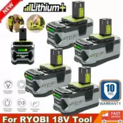 18V 8Ah 9Ah 12Ah Battery For Ryobi P108 ONE+ Plus 18v P107 RB18L50 LITHIUM ION