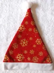 NEW Set of 3 Santa Hats with Snow Flake Flurries Design