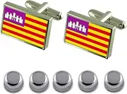[Select Gifts] Shirt Dress Studs Balearic Islands Flag Cufflinks
