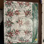 Vintage Royal Lace Poinsettia Lace Christmas Placemats Set 6 Die Cut Paper NOS