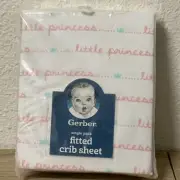 Gerber Single Pack “Little Princess” Fitted Crib Sheet- NEW