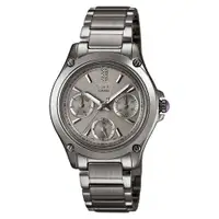 在飛比找PChome24h購物優惠-CASIO SHEEN系列 極簡典雅水晶三眼鑽錶-鐵灰
