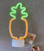 Garden Party Yellow & Green Pineapple Light LED 12" Tabletop NWT