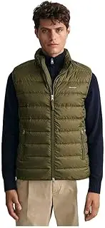 [GANT] Men's Light Down Vest, Juniper Green, X-Large