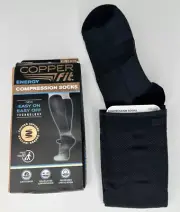 Copper Fit Energy Compression Socks Knee High Black XL Men 9-12, Women 10-13