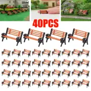 Small Model Train HO TT Scale 1:87 Bench Chair Settee Street Park Layout 40Pcs