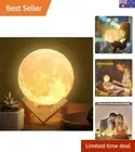 Moon Lamp 4.7 inches 3D Printing Moon Light uses Dimmable and Touch Control D...