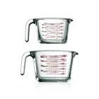 NutriChef 2Pcs Durable Top Glass Measuring Cup Dishwasher Safe 17.24oz+34.48oz