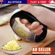 Kitchen Stainless Steel Garlic Press Crusher Manual Rocking Mincer Squeezer CR