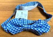 NWT Crewcuts J Crew BOW TIE neck boy kid tuxedo suit gingham blue check L XL New