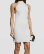 $245 Aidan Mattox Women's White Sleeveless Cocktail Mini Sheath Dress Size 4