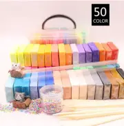 DIY Polymer Clay Kit 50Colors Oven Bake Clay with Modeling Tools and Accessories