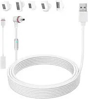 Upgraded, 32.8 ft/10m USB Power Charging Cable with Type-C Adapter Cable and LED Alert Light, Compatible with Ring Camera (Spotlight Cam, Stick Up Cam/Pro, Spotlight Cam Plus/Pro)