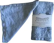 Linen Napkins –100% French Flax – Hemstitch Stonewashed Pure Linen Cloth Napkins - Size 50cm x 50cm – Set of 4 (Dusty Blue)