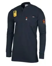 NEW Proactive FR Flame Resistant Henley Shirt SHIPS TODAY (X-LARGE) NAVY BLUE