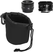 Camera Lens Case for EF 50mm F/1.8 II, Camera Lens Bag, Waterproof Shockproof Scratch Resistant Protective Lens Pouch with Hook