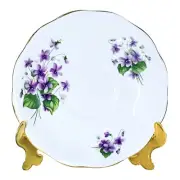 Royal Standard England Scalloped Purple Violet Flowers Bone China Saucer NEW