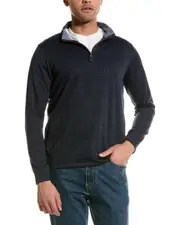 TailorByrd Jacquard Plaid 1/4-Zip Mock Pullover