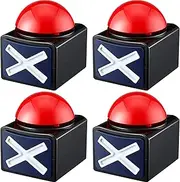 4 Packs Game Answer Buzzers, Buzzer Alarm Buttons with Sound and Light, Quiz Game Show Party Contest Answer Button Props for Adults Teens Boys Girls