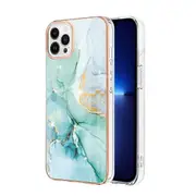 For Apple iPhone 13 Pro Case Hard back Marble Pattern Slim Design Enhanced Camera and Screen Protection Girls and Women Cover (Green)
