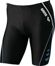 [arena] LAR-6305 BKBU Men's Fitness Swimsuit, Long Box, Movable Fitting, Inner Fit, L Size, Black x W Blue x Black x White