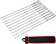 Stainless Steel BBQ Skewers Food Meat BBQ Grill Forks Meat Vegetables And Fruit Cooking Grilling Steel Stick For Outdoor