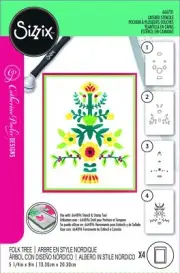 Sizzix A6 Layered Stencils 4PK Folk Tree by Catherine Pooler : September 2024 R