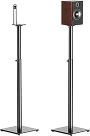 [USX MOUNT] Height Adjustable Speaker Stand Set of 2, Universal Floor Speaker Stand Extend 33" to 42", 11 lbs Capacity Per Stand, Stable Base, Easy Cable Management, XAS516