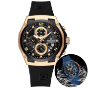 NAVIFORCE Men's Luxury Quartz Watch Waterproof Silicone Strap High Quality Sport Wristwatch for Active Lifestyle