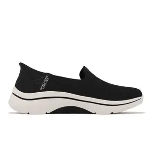 Skechers 休閒鞋 Go Walk Arch Fit 2.0 Slip-Ins 女鞋 寬楦 黑白 套入式 懶人鞋 125315WBKW