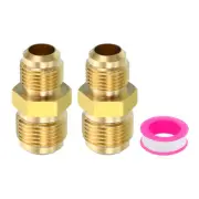 3/8 Inch Male Flare x 1/2 Inch Male Flare Connector, 2Pcs Brass Adapter Reducing