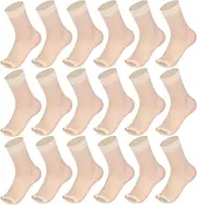 [Twistover] 10 Pairs Toeless Socks Open Toe Sheer Ankle Socks Nylon Open Toe Feet Stockings for Women, Transparent