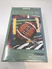 Latch hook kit Caron Natura Touchdown Football 12"x12" Art. #P541 NEW Sealed B5