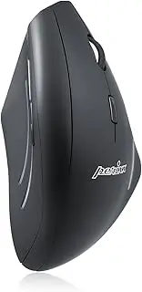 Perixx PERIMICE-608 Wireless Vertical Ergonomic Mouse with 5 Programmable Button and 3 Adjustable Level DPI, Right Handed, Black