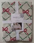 Shabby Chic 70" Round Tablecloth Red Bow Cream Metallic Gold Christmas Holiday