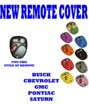 NEW SILICONE REMOTE COVER TO FIT CHEVROLET BUICK GMC PONTIAC KEY FOB - BLACK