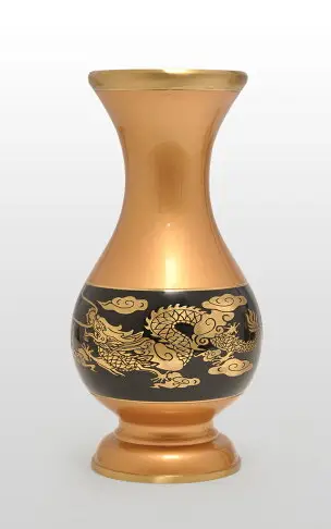 純銅雙龍花瓶佛具佛教用品家用供奉凈瓶佛前供花瓶供佛花瓶擺件