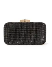 [Forever New] Signature Melody Sparkly Hardcase Clutch in Black