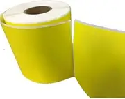 1 Roll 100mm X 150mm Perforated Direct Thermal Labels Yellow - 350 Labels per Roll