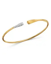 Marco Bicego 18K Yellow & White Gold Lucia Diamond Open Bangle Bracelet
