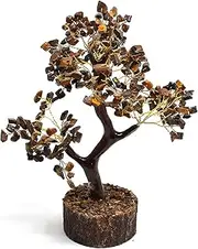 Tiger Eye Crystal Tree Healing Gemstone Crystal Bonsai Fortune Money Tree for Good Luck, Home Office Kitchen Décor Spiritual Gift 9-12 Inches