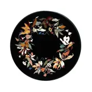 30 Inches Marble Kitchen Table Top Antique Design Inlay Work Coffee Table Top