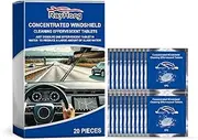 Windshield Cleaning Tablets, 20 Pack, Concentrated Effervescent Glass Cleaner with Anti-Fog Effect