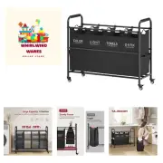 4 Bag Laundry Sorter Cart, 4 Section Laundry Hamper Sorter with Heavy Duty Lo...