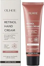 VRAIKO OUHOE Retinol Anti-Aging Hand Cream, Mineral Hand Moisturizer with Retinol, Shea Butter and Collagen, for Younger Looking Hands, Soft Smooth Skin, Nails & Cuticles